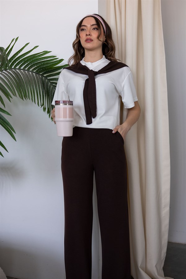 Şal Yaka Takım - KAHVERENGİ