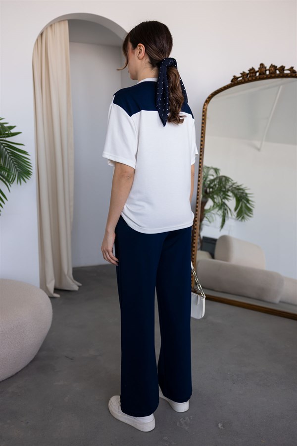 Şal Yaka Takım - LACİVERT