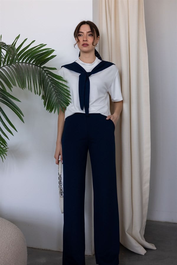 Şal Yaka Takım - LACİVERT