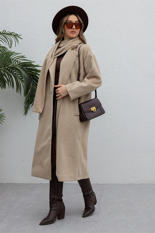 Şallı Kaşe Kaban - KREM