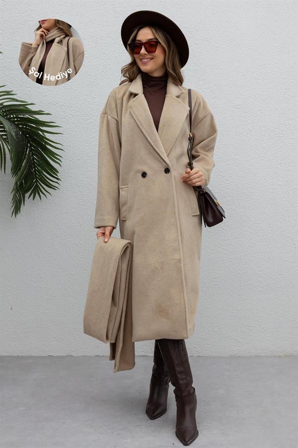 Şallı Kaşe Kaban - KREM