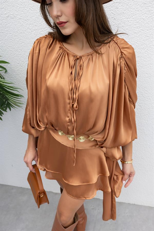 Saten Şortlu Elbise - SOMON