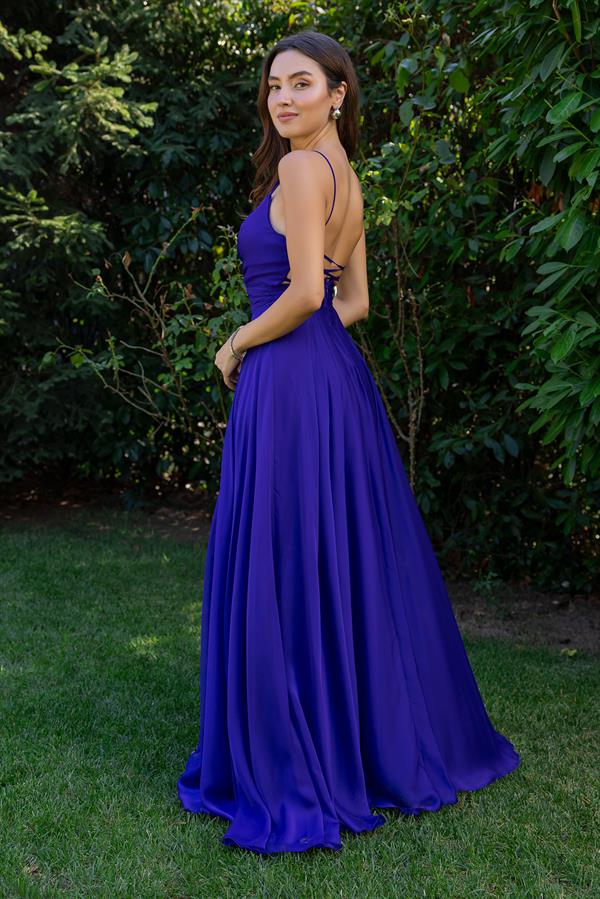 Sırt Çapraz Uzun Abiye - MOR