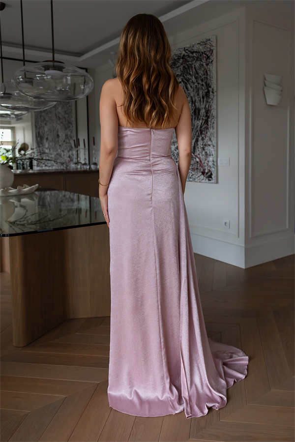 Straplez Bel Drapeli Abiye - PUDRA