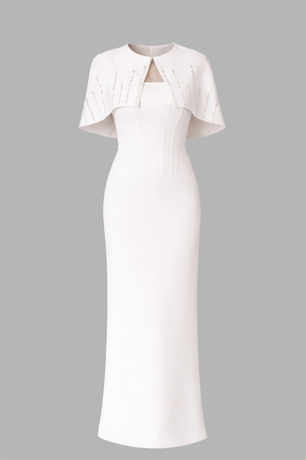 Taş İşlemeli Bolero Abiye - BEYAZ