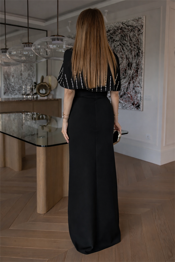 Taş İşlemeli Bolero Abiye - SİYAH