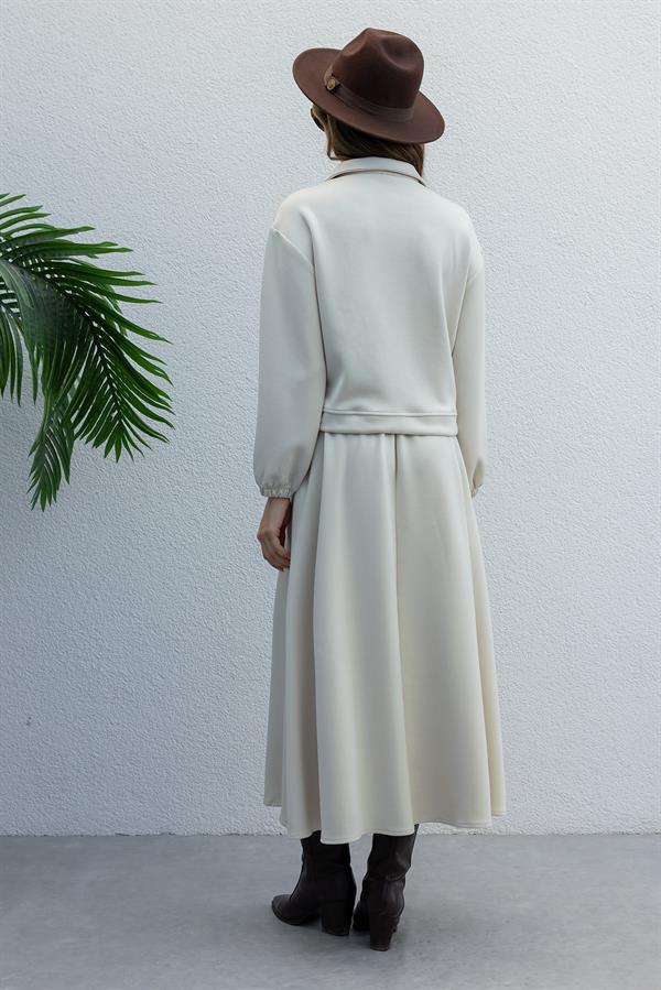 Tasarım Etekli Takım - EKRU