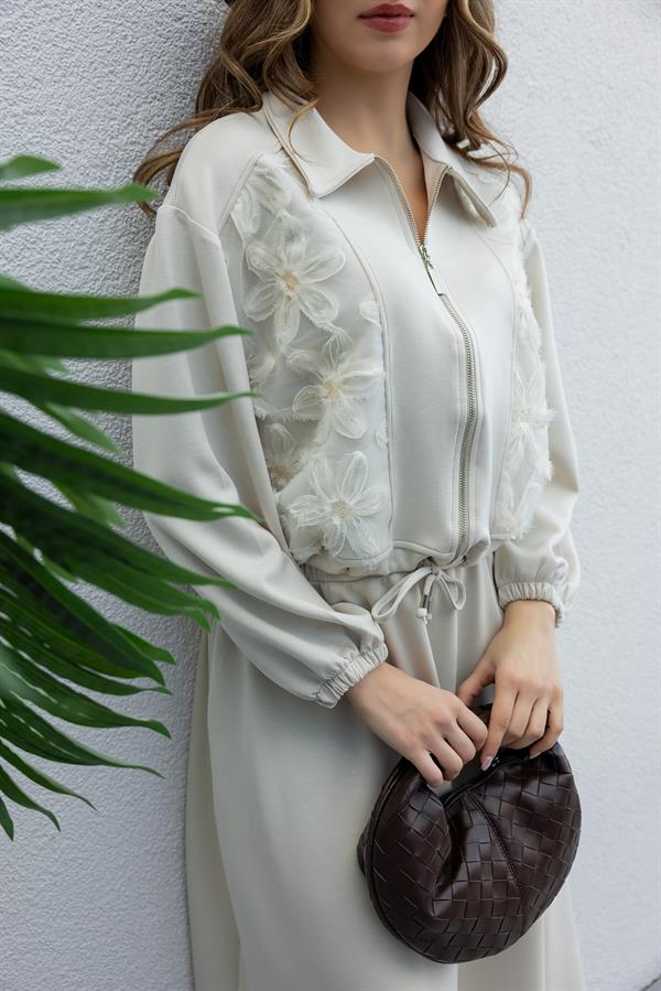 Tasarım Etekli Takım - EKRU