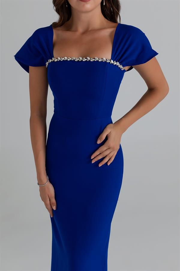 Taşlı Kalem Elbise - SAKS