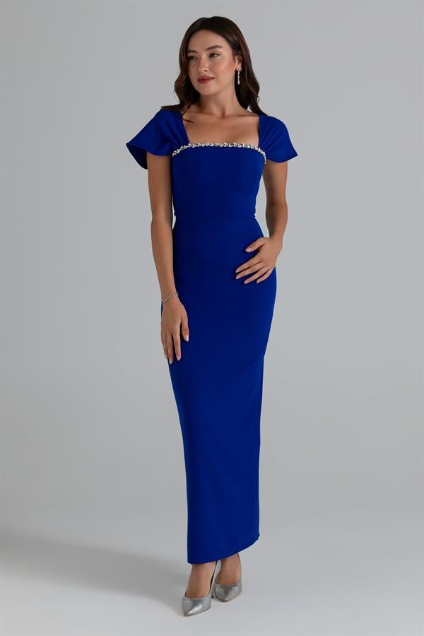 Taşlı Kalem Elbise - SAKS