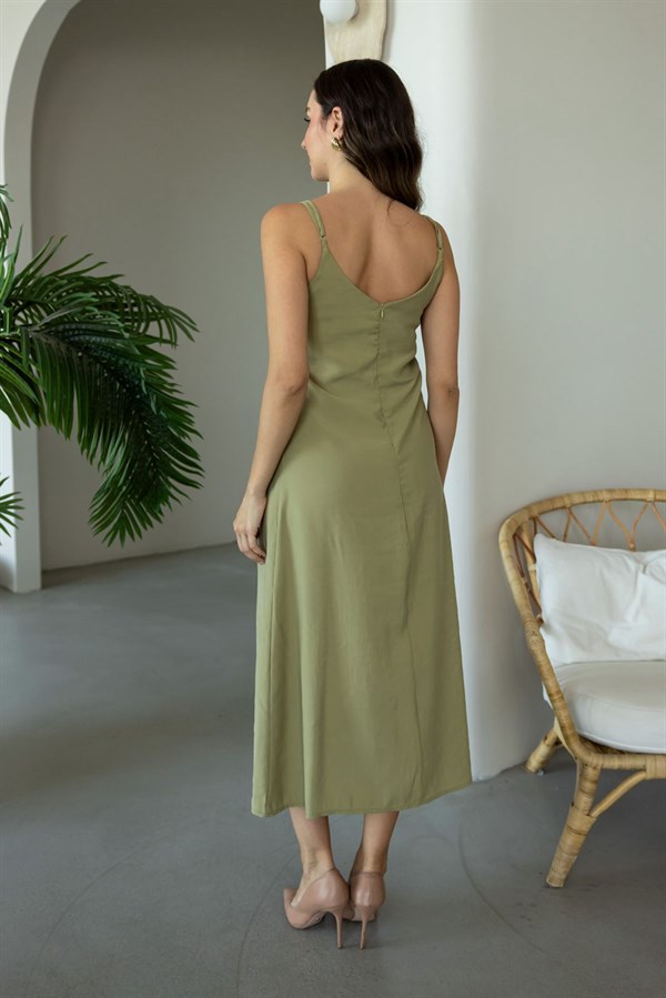 Tencel Gömlek Elbise Takım - YEŞİL