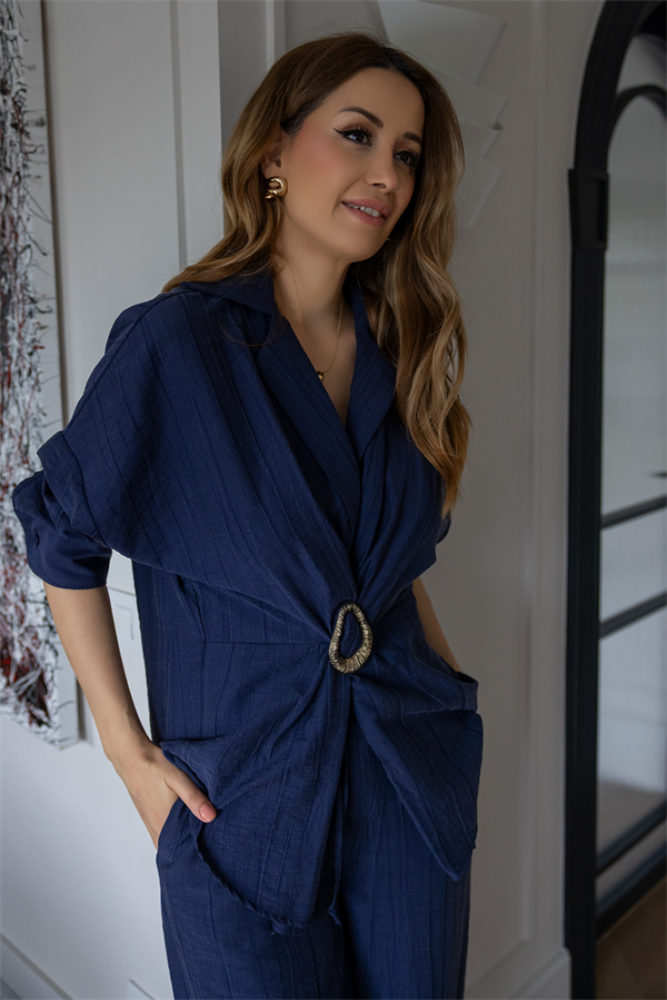 Tensel Kumaş Premium Takım - LACİVERT