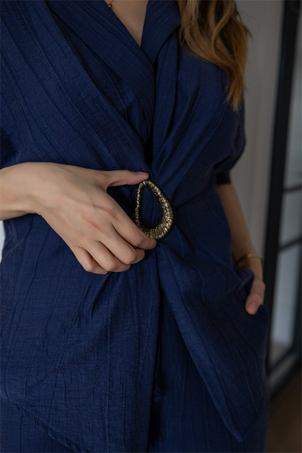 Tensel Kumaş Premium Takım - LACİVERT