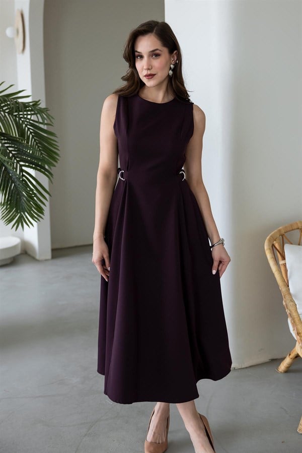 Toka Detaylı Elbise - MÜRDÜM