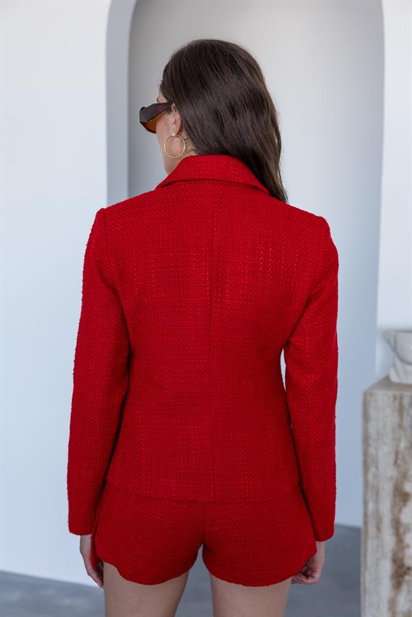 Tüvit Ceketli Takım - KIRMIZI