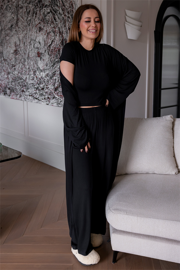 Üçlü Triko Modal Takım - SİYAH