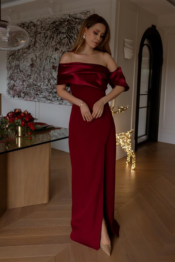 Uzun Tasarım Abiye - BORDO