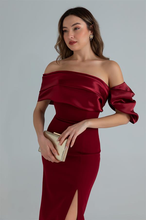 Uzun Tasarım Abiye - BORDO