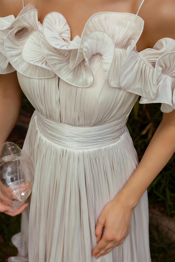 Volanlı Krinkıl Abiye - BEJ