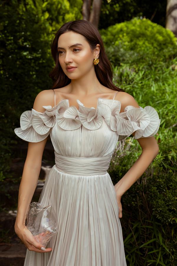 Volanlı Krinkıl Abiye - BEJ