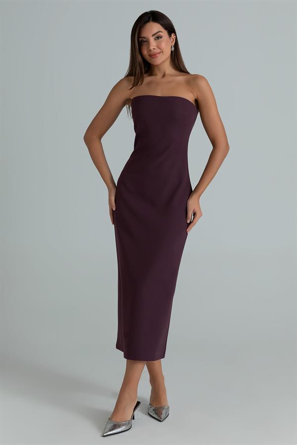 Yaka Detaylı Elbise - MÜRDÜM