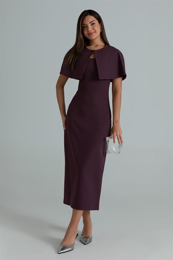 Yaka Detaylı Elbise - MÜRDÜM