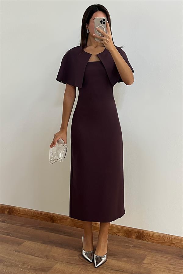 Yaka Detaylı Elbise - MÜRDÜM