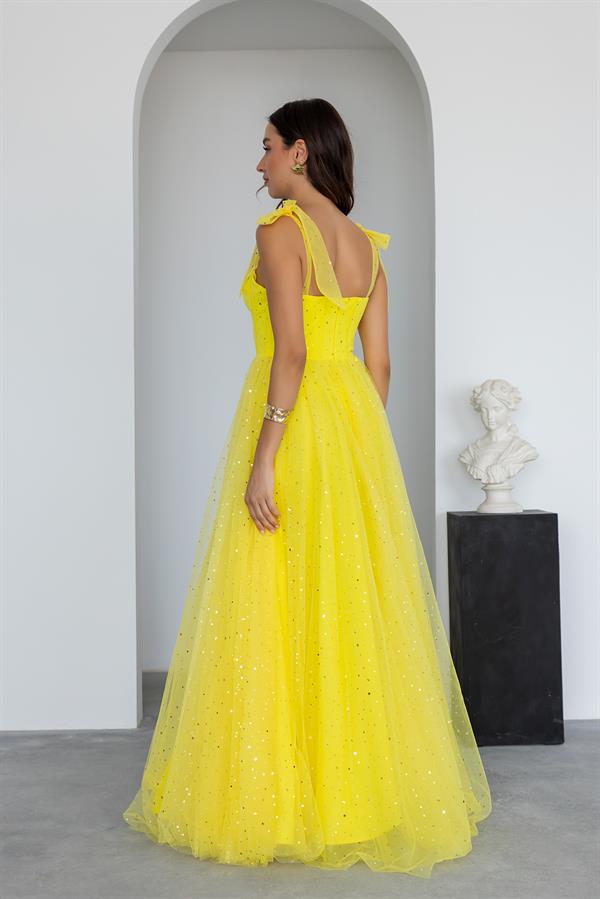 Starry Tulle Gown - Yellow