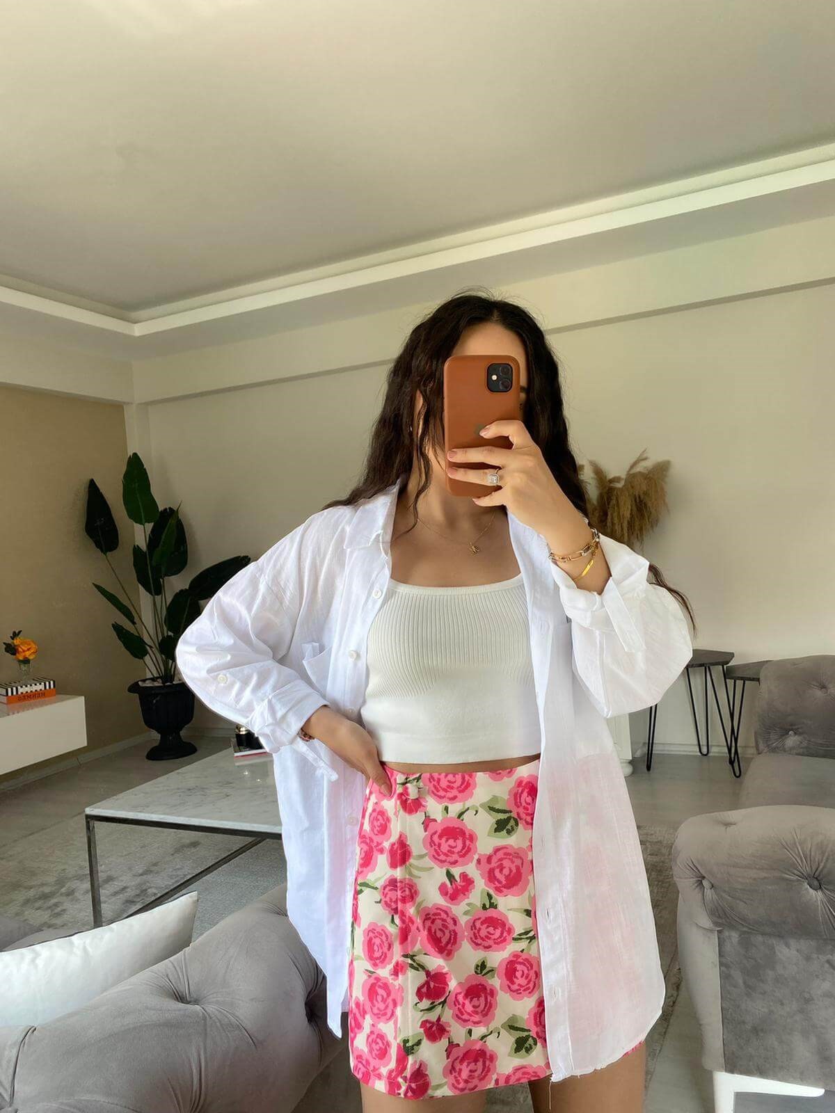 ÇİÇEK DESENLİ ŞORT ETEK