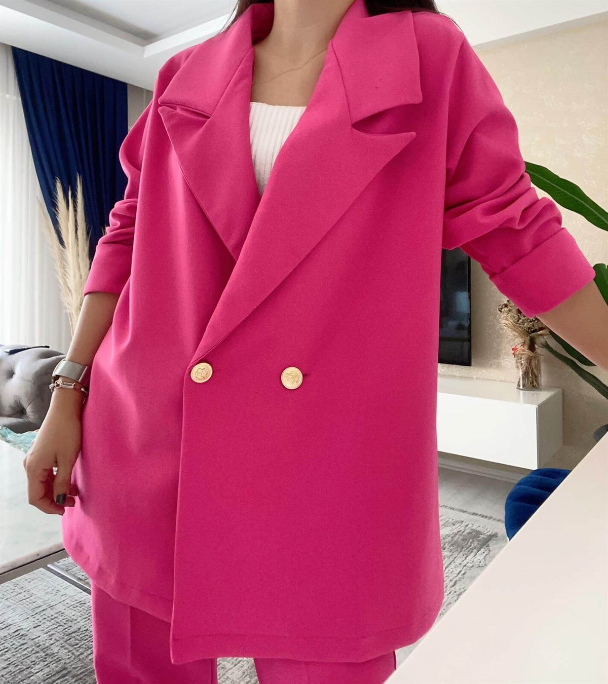 CIFT DUGMELI BLAZER CEKET