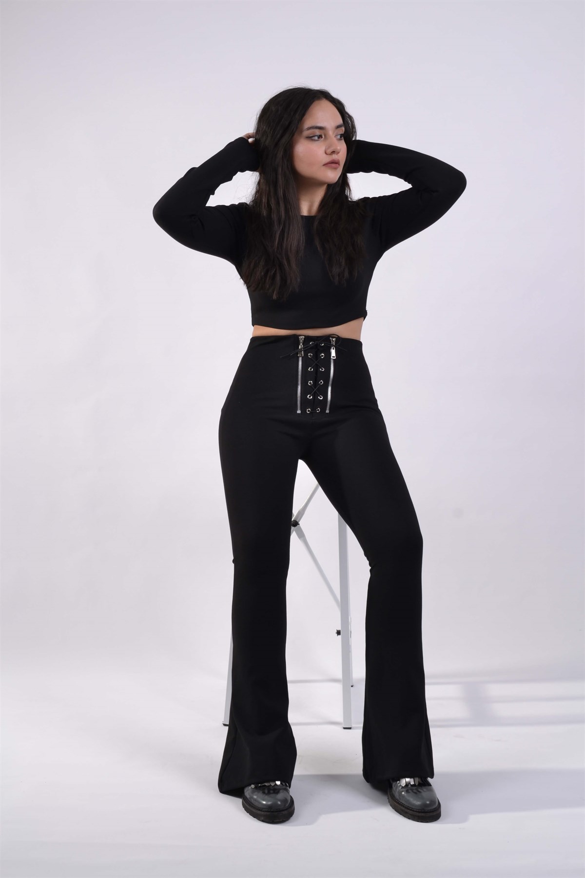 DÜĞME DETAY TAYT PANTOLON