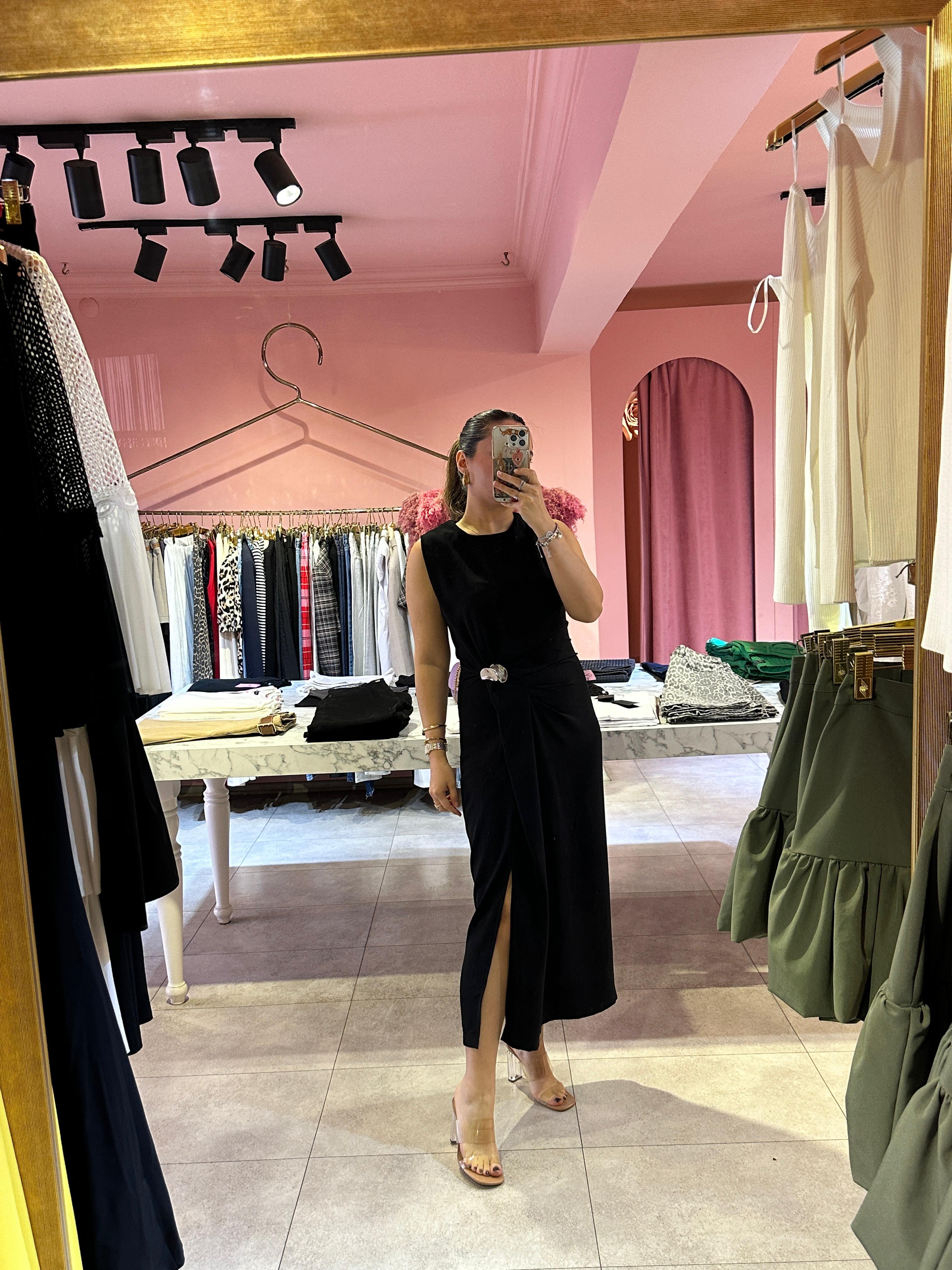 GOLD TOKALI KALEM ELBİSE