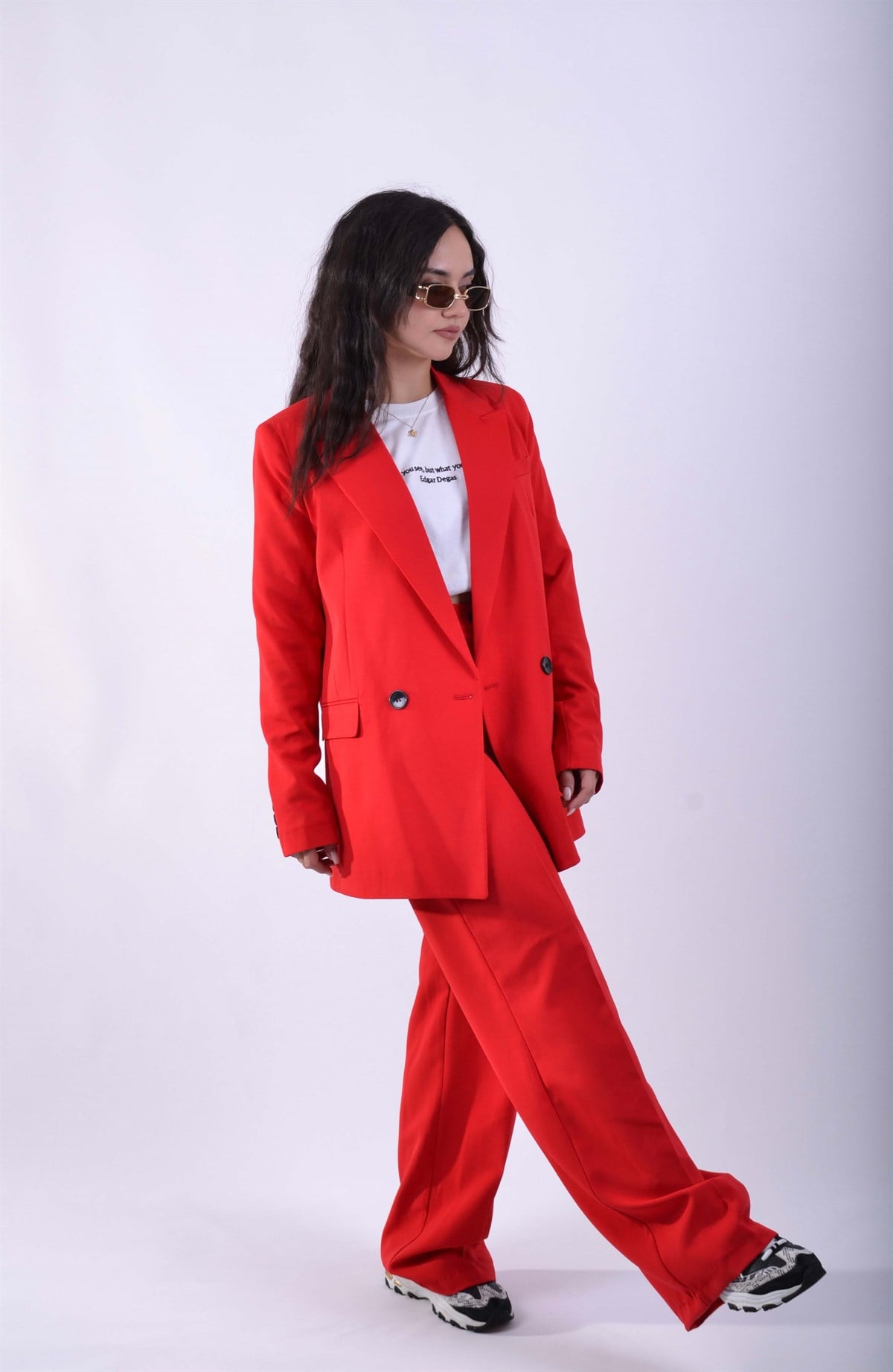 KIRMIZI PALAZZO PANTOLON