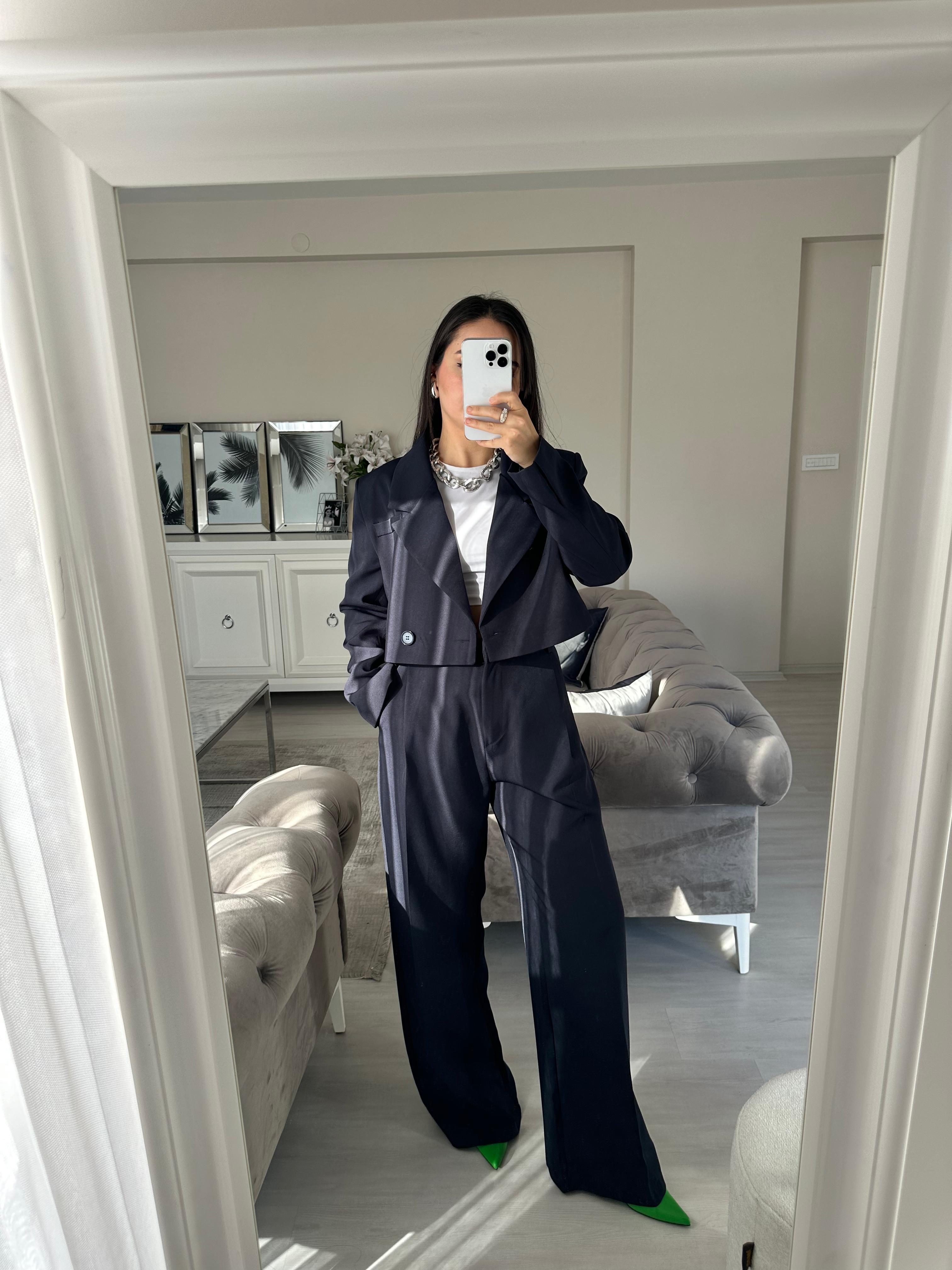 LACİVERT BLAZER CEKET TAKIM