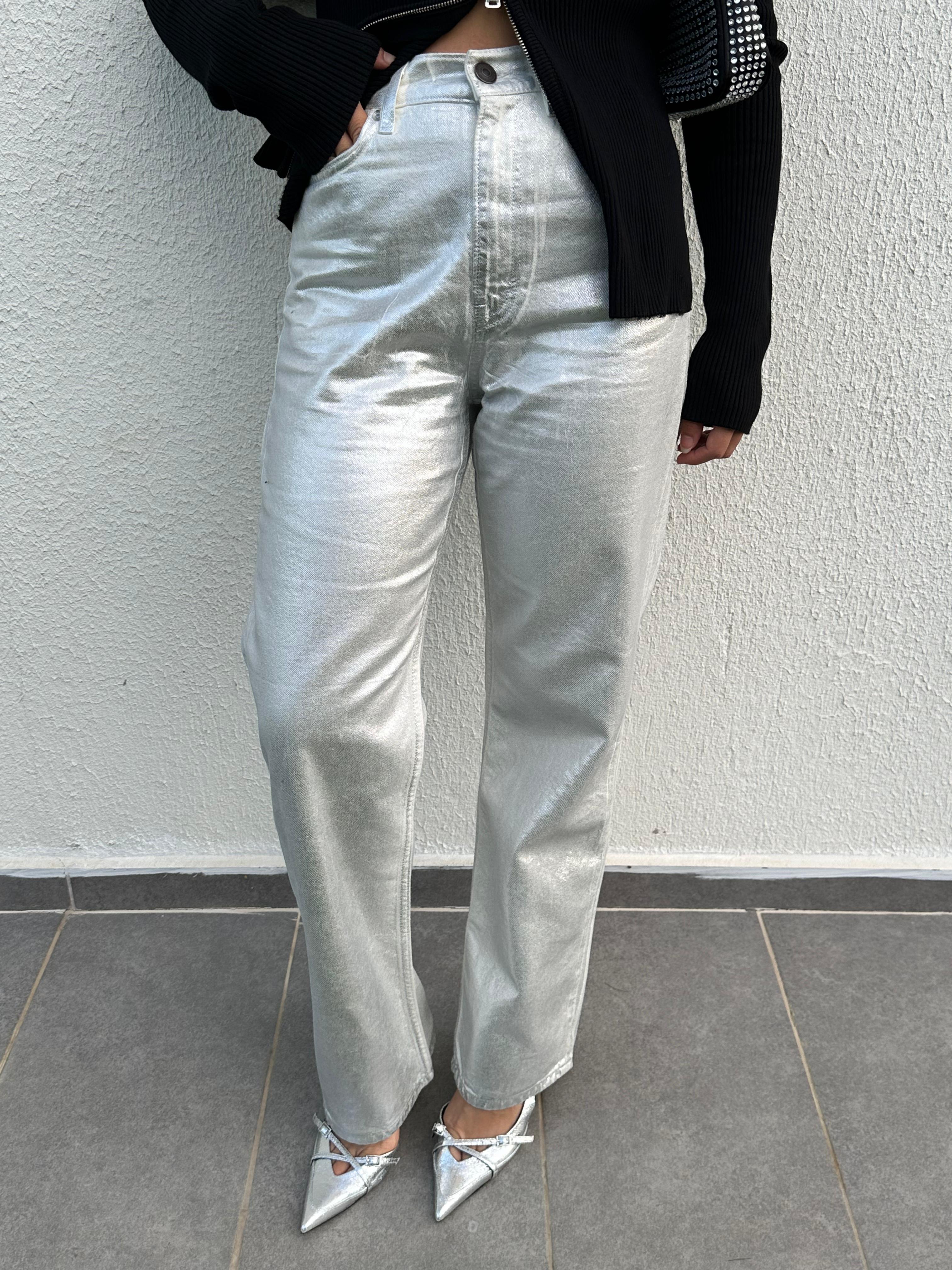 PAMUKLU STRAİGHT METALİK JEAN