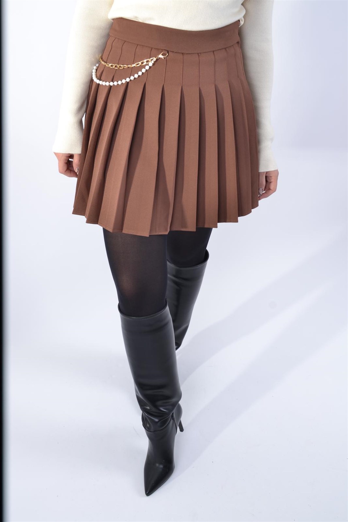 PİLELİ ZİNCİR DETAYLI ETEK