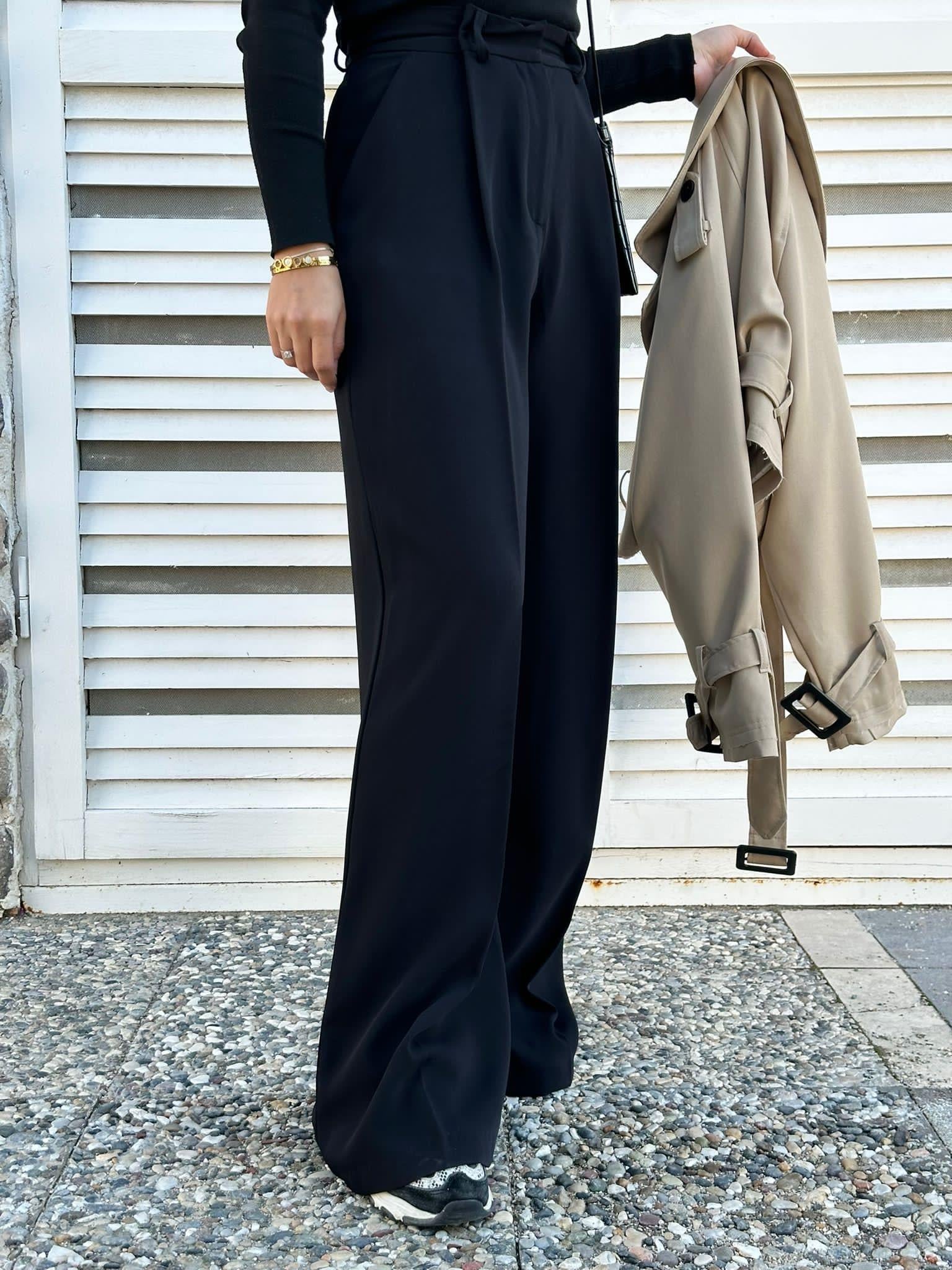 PREMİUM KALİTE SİYAH PALAZZO PANTOLON