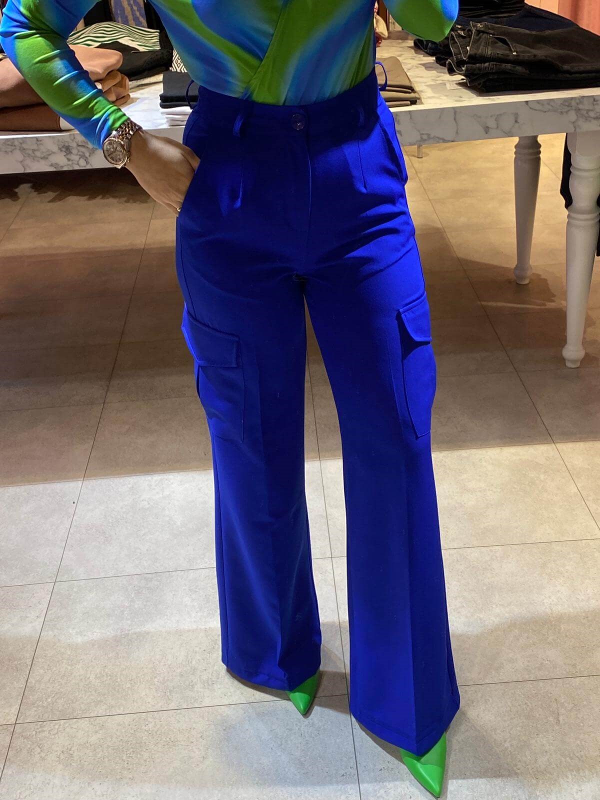 SAKS MAVİ CEPLİ KARGO PANTOLON