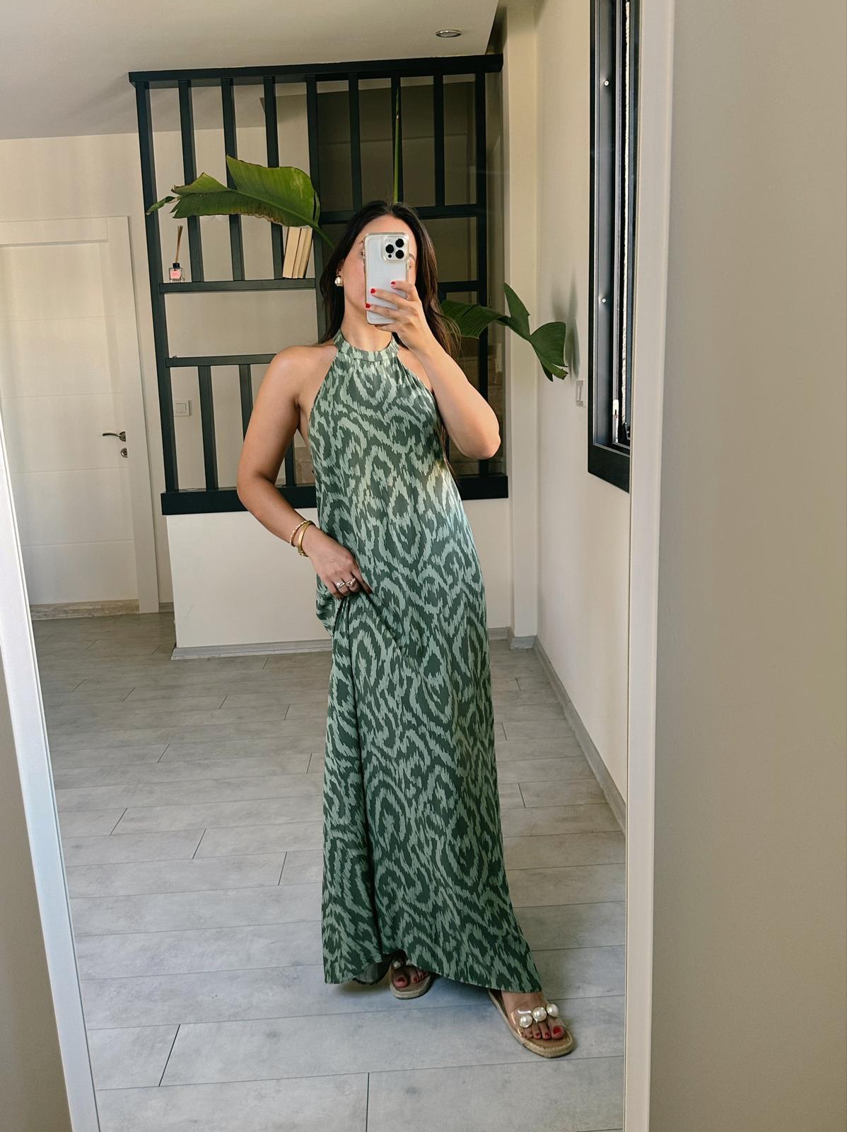 SIRT DEKOLTELİ VİSKON ELBİSE