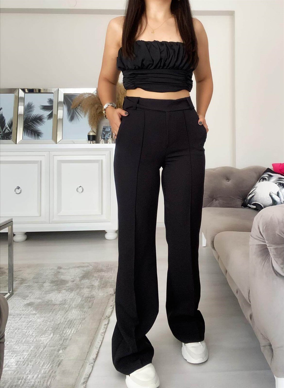 ÜTÜ İZİ DİKİŞLİ KUMAŞ PANTOLON