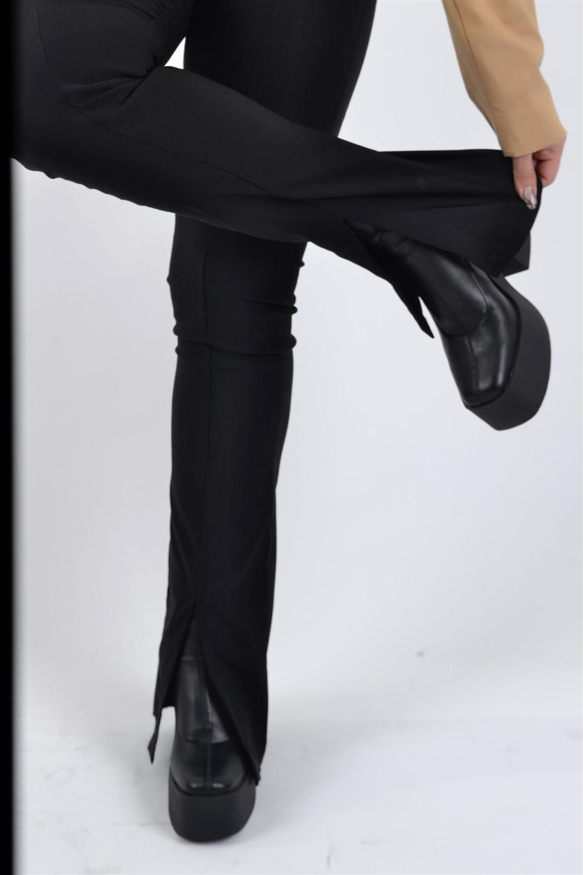 YANDAN FERMUARLI YÜKSEK BEL PANTOLON