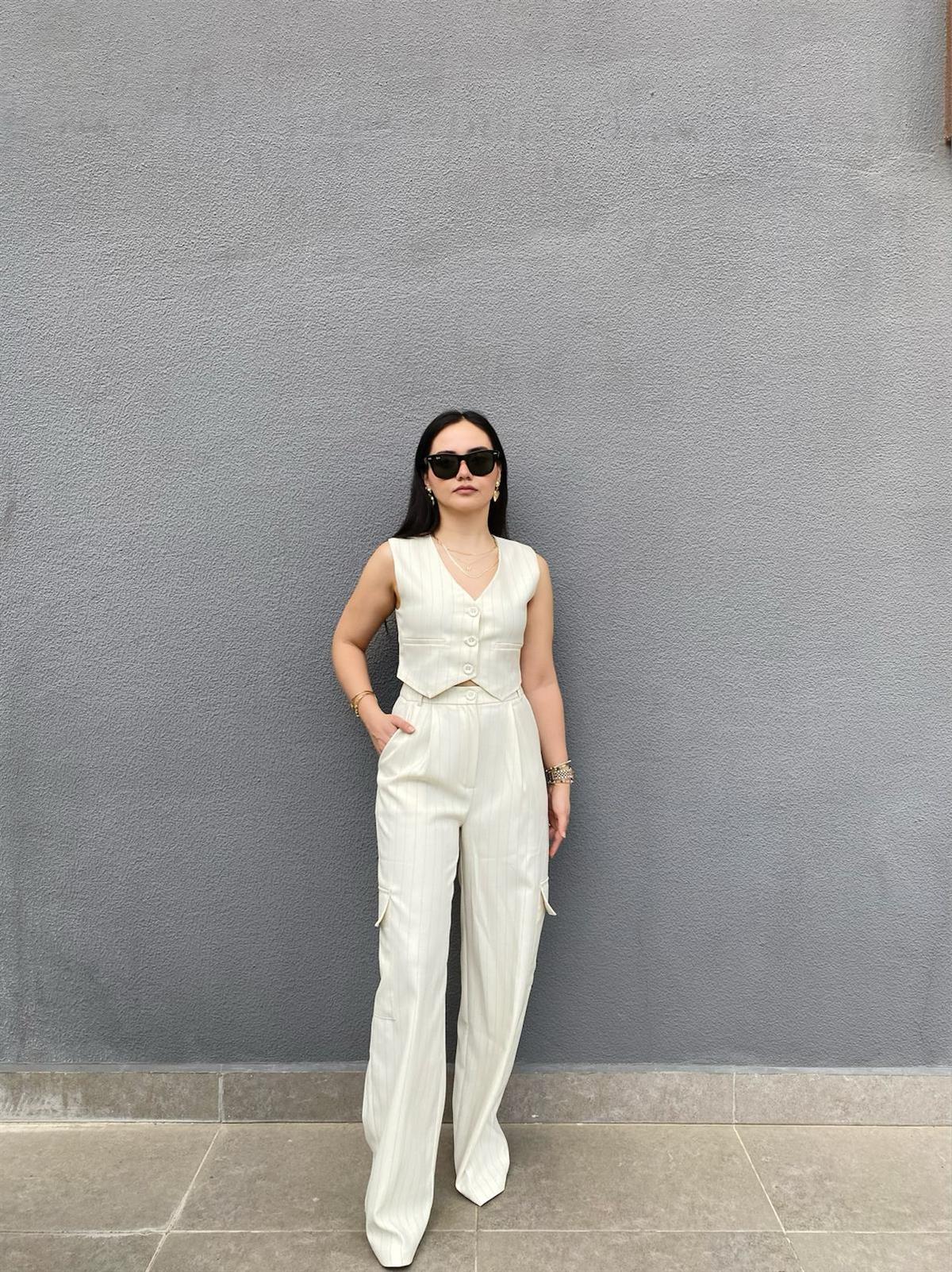 YELEKLİ ÇİZGİLİ ALT ÜST TAKIM