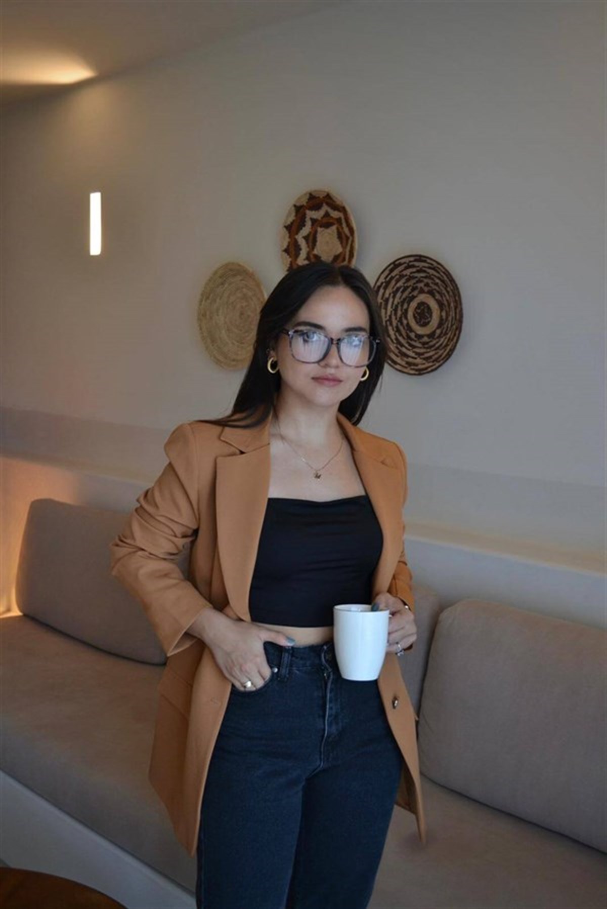 BELDEN OTURTMALI CAMEL BLAZER CEKET