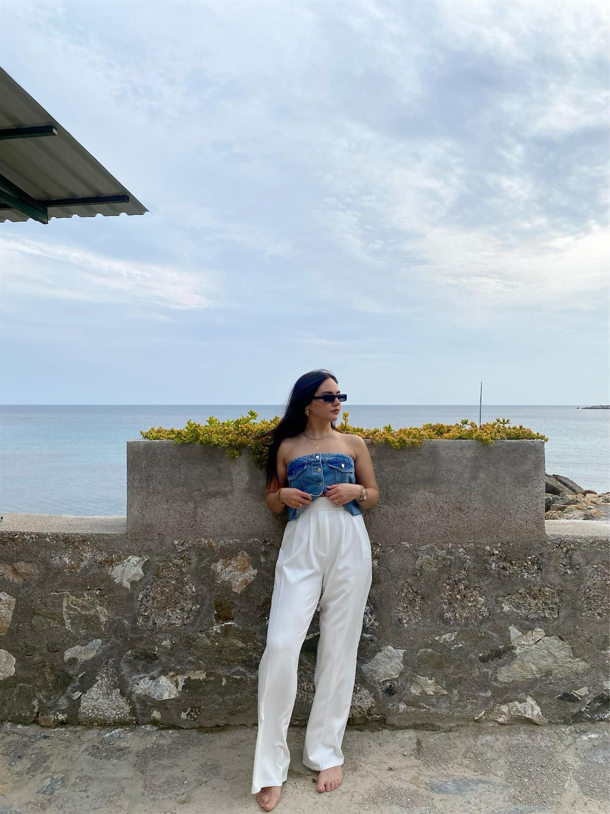 BEYAZ PALAZZO PANTOLON