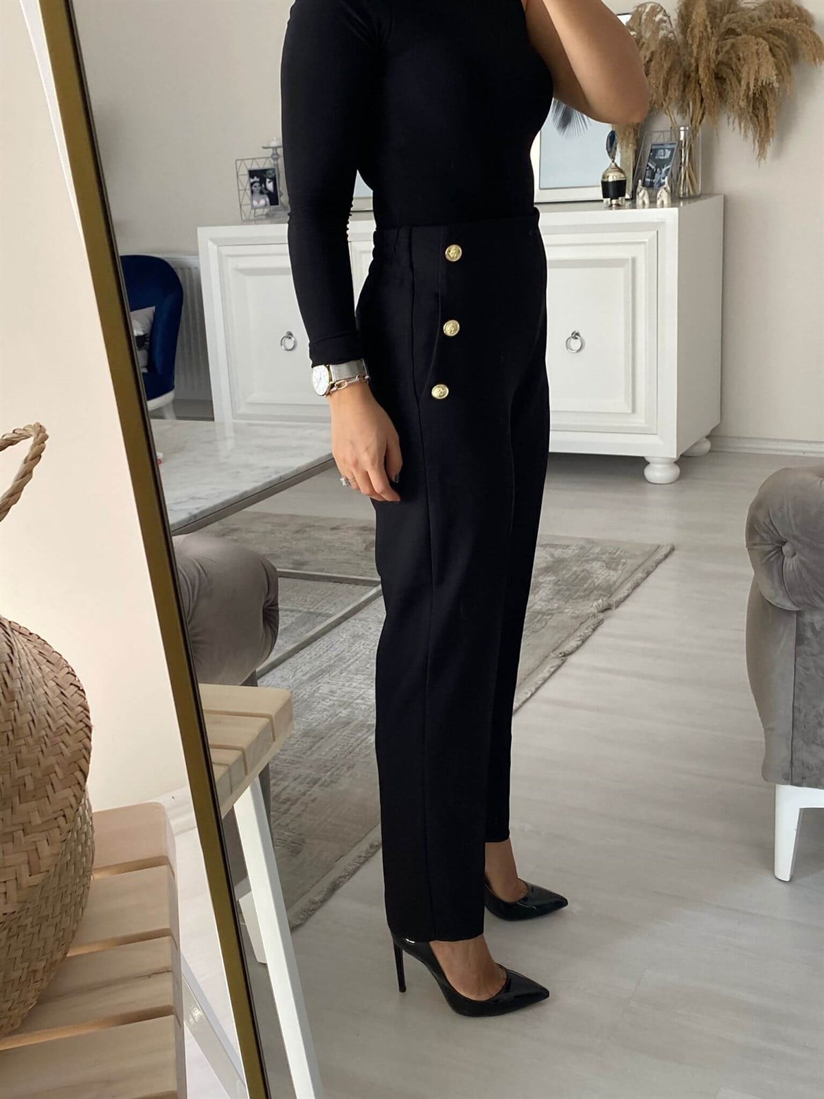 GOLD DÜĞMELİ KUMAŞ PANTOLON