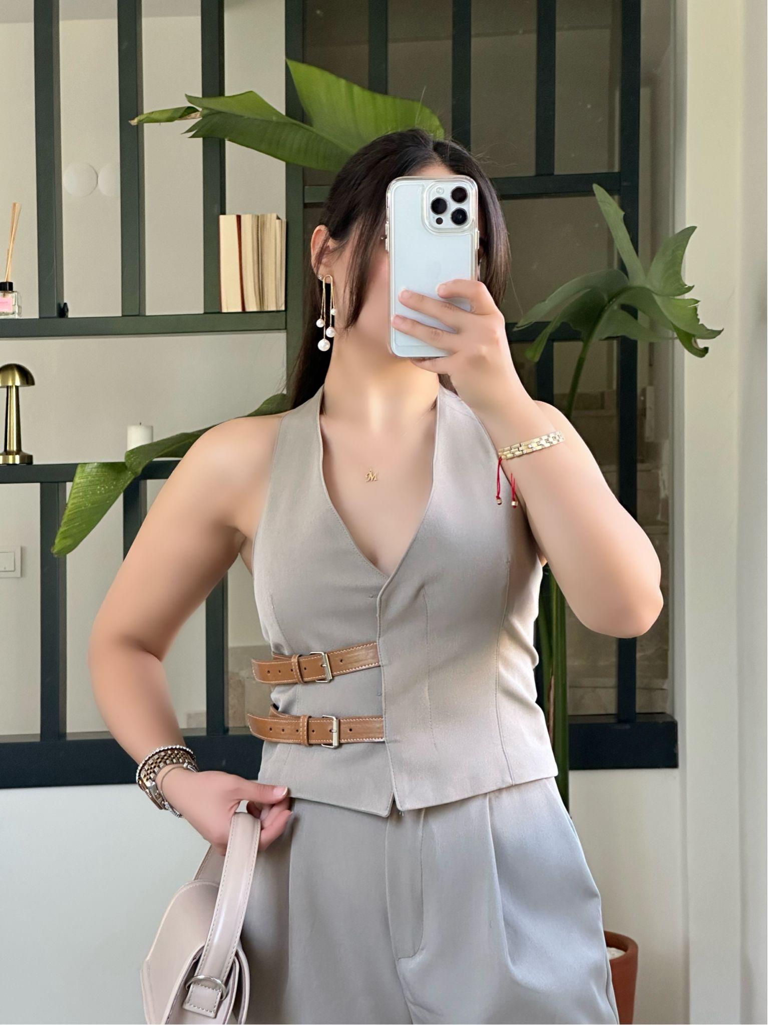 HAKİ KEMER DETAY YELEK