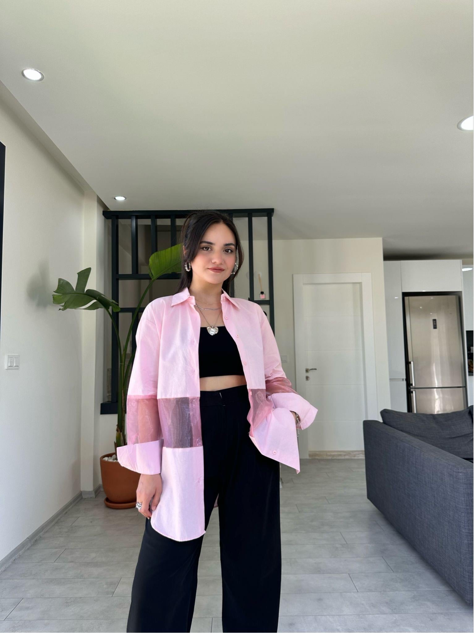 ORGANZE TÜL GÖMLEK 