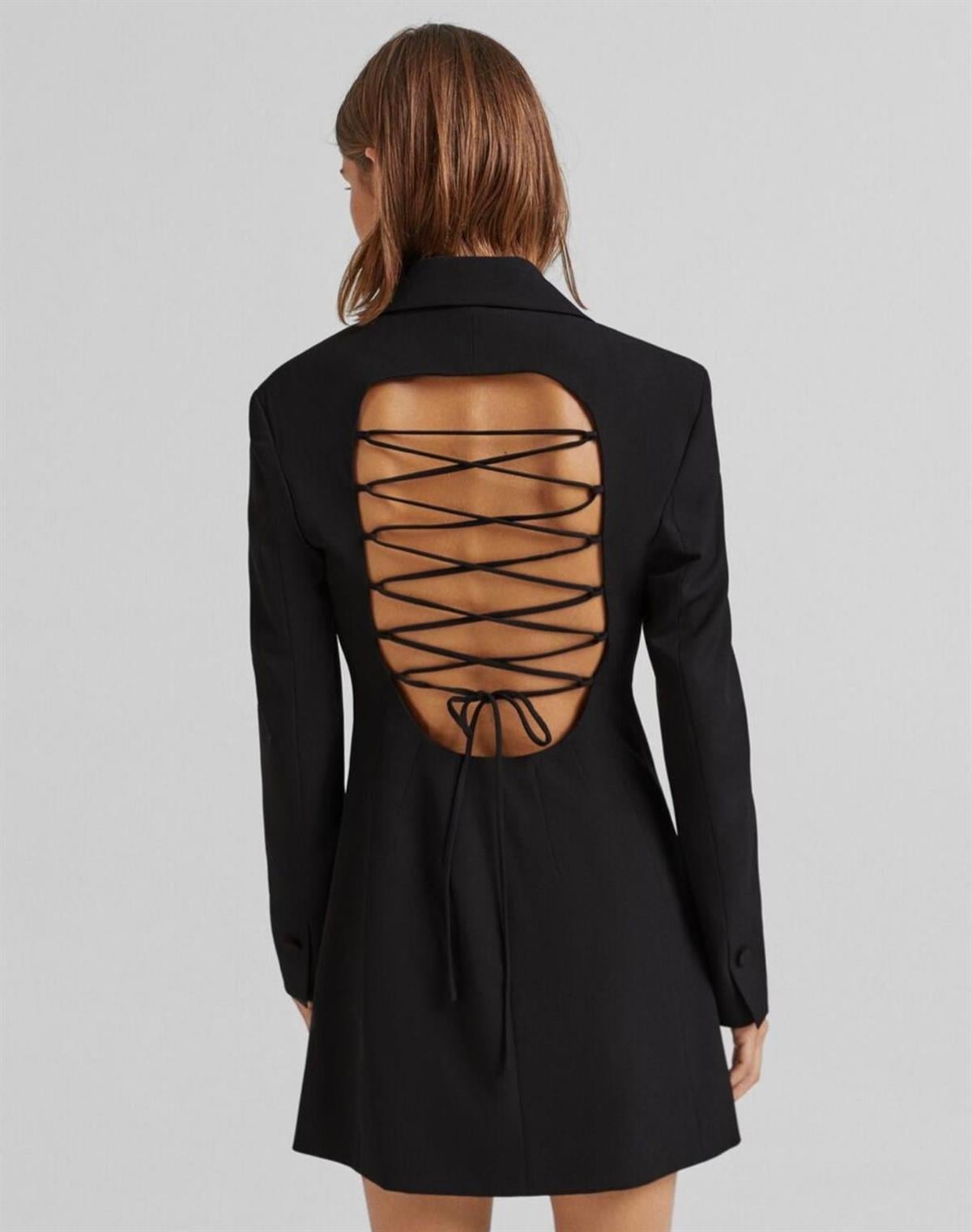 SIRT DEKOLTELİ CEKET ELBİSE