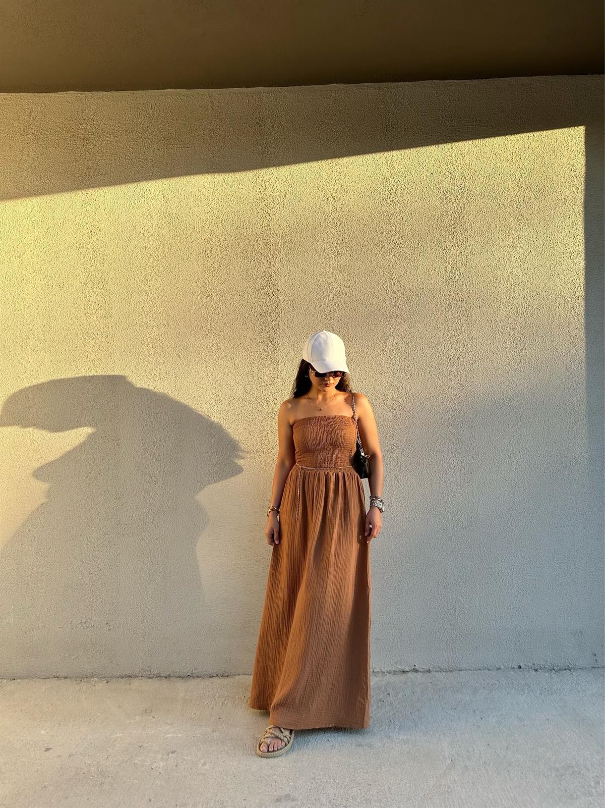 STRAPLEZ GİPELİ ELBİSE