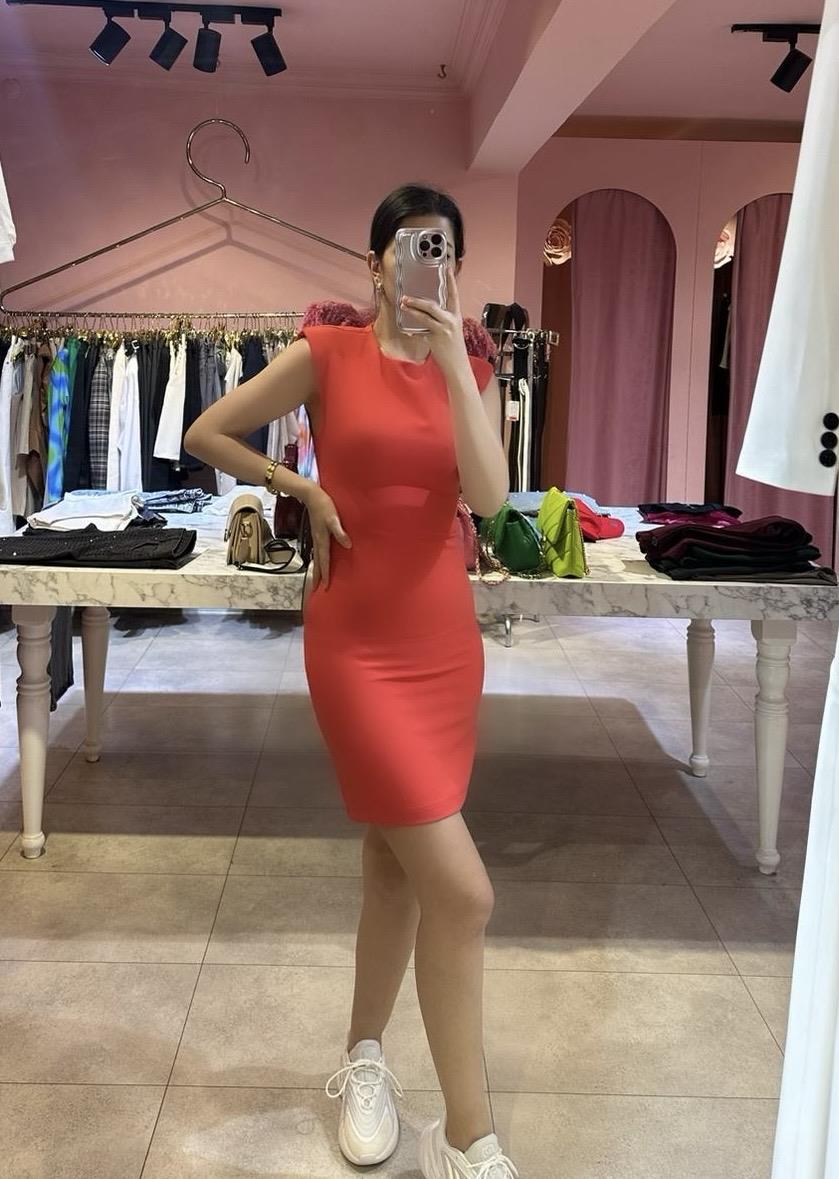 VATKALI NARÇİÇEGİ DAR KALIP ELBİSE